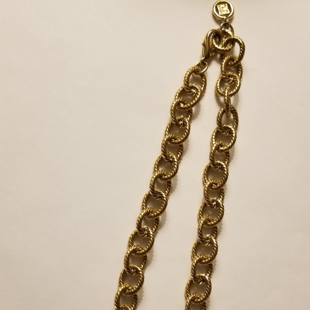 GIVENCHY Gold Tone Vintage Thick Heavy Chain Necklace